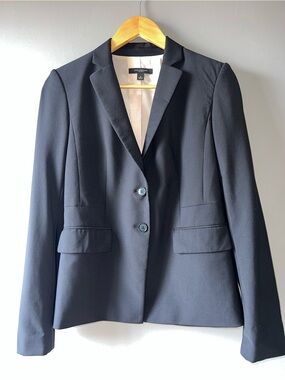 Ann Taylor Black Tailored Two-Button Blazer